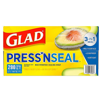 Glad Press'n Seal Plastic Food Wrap (140 sq. ft./roll, 2 rolls)