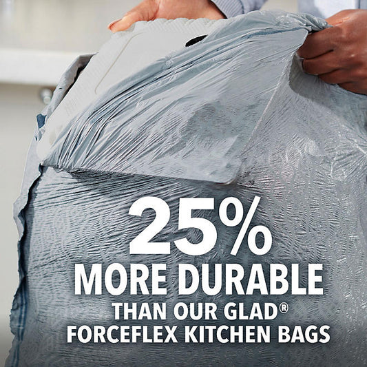 Glad ForceFlex Max Strength Tall Kitchen Drawstring Trash Bags, Gain Lavender (13 gal., 120 ct.)