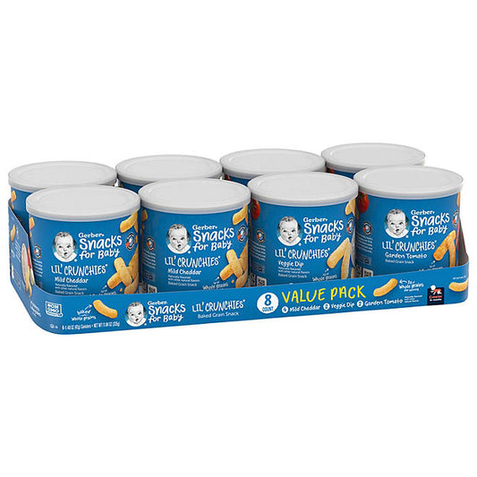 Gerber Lil' Crunchies Baked Corn Snack Variety Pack (1.48 oz., 8 ct.)