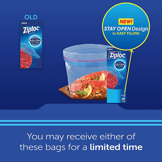 Ziploc Easy-Open Tabs Freezer Quart Bags with New Stay Open Design (216 ct.)