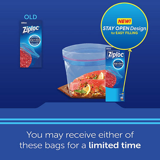 Ziploc Gallon Freezer Bags with New Stay Open Design (152 ct.)