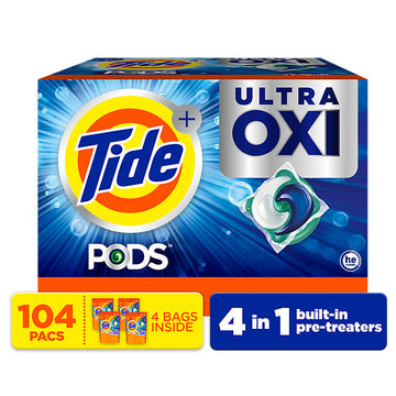 Tide PODS + Ultra Oxi Liquid Detergent Pacs (104 pacs)