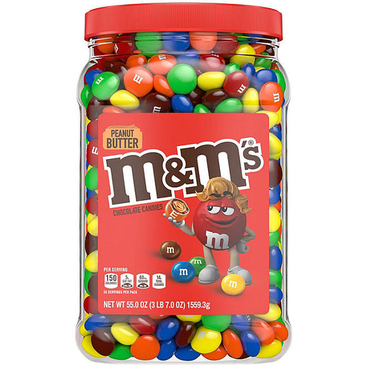 M&M'S Peanut Butter Milk Chocolate Candy Bulk Jar (55 oz)