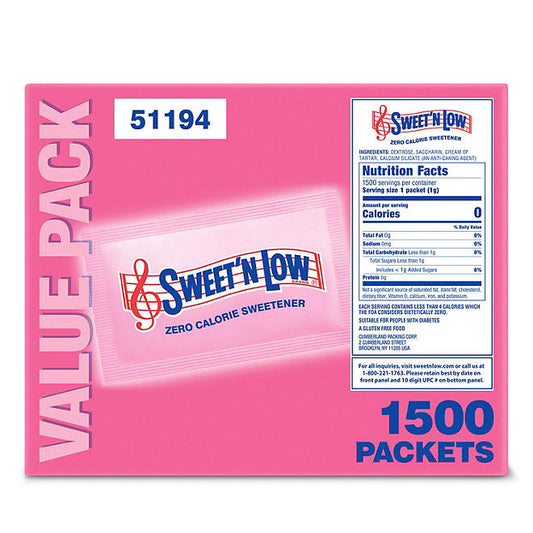 Sweet'N Low Zero-Calorie Sweetener Packets (1,500 ct.)