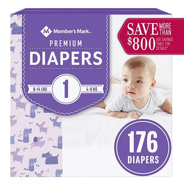 Member's Mark Premium Baby Diapers (8 to 14 lbs.)