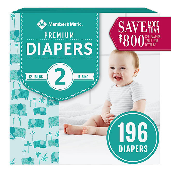 Member's Mark Premium Baby Diapers (12 to 18 lbs.)