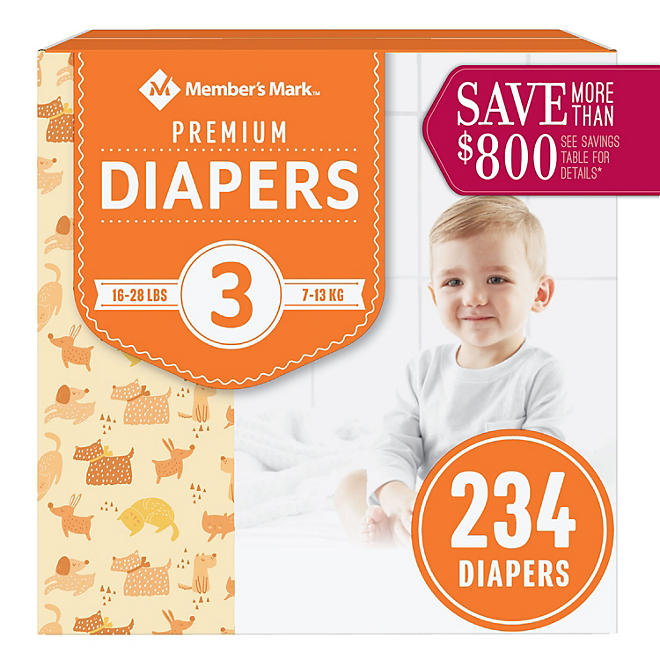 Member's Mark Premium Baby Diapers (16 to 28 lbs.)