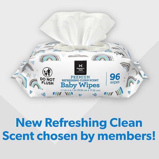 Member's Mark Premium Refreshing Clean Scented Baby Wipes, 12 Packs (1152 ct.)