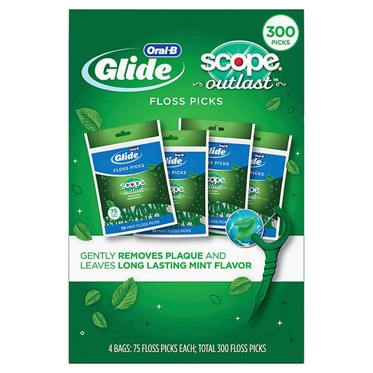 Oral-B Glide Floss Picks, Scope Outlast (75 ct., 4 pk.)