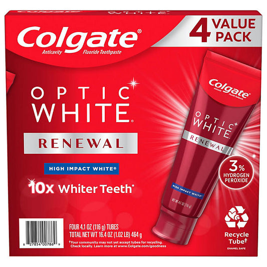 Colgate Optic White Renewal Whitening Toothpaste (4.1 oz., 4 pk.)