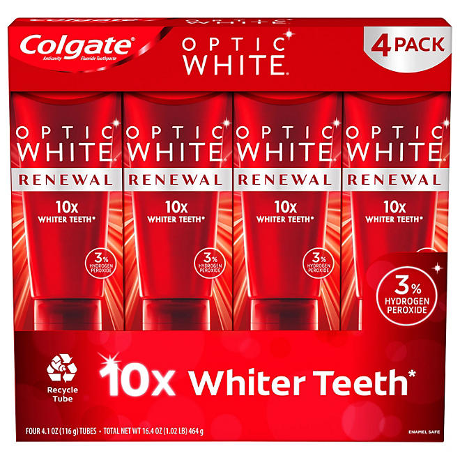 Colgate Optic White Renewal Whitening Toothpaste (4.1 oz., 4 pk.)