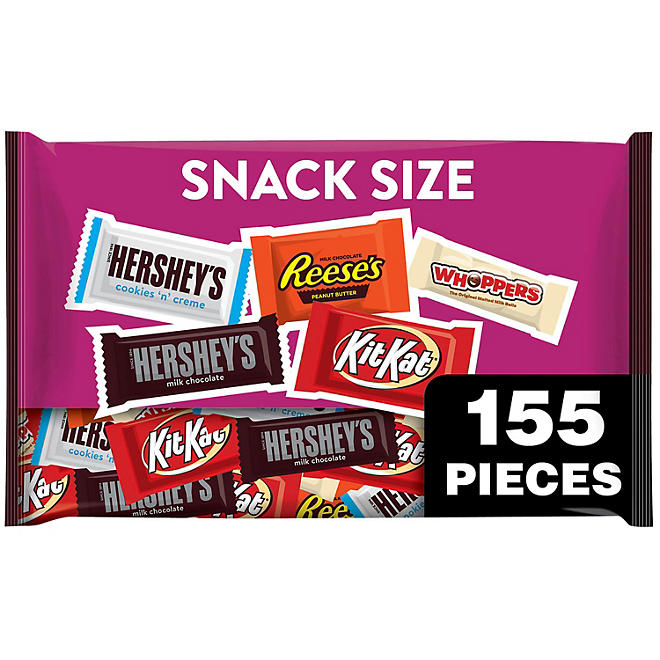 Hershey Assorted Flavored Snack Size, Christmas Candy (155 pcs)