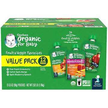 Gerber Organic 2nd Foods Variety Pack (3.5 oz., 12 ct.)