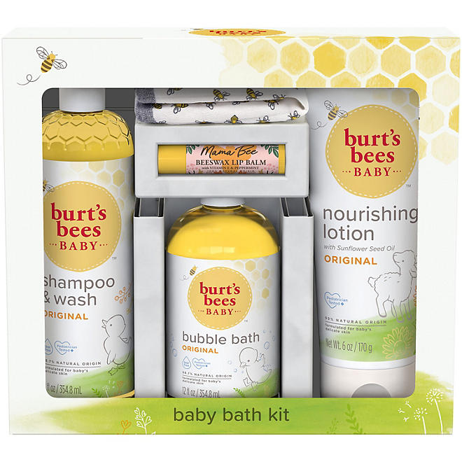 Burt’s Bees Baby Bath Kit Gift Set, 5 Pieces