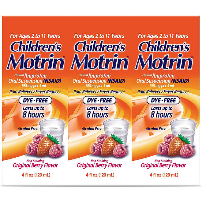 Children's Motrin Oral Suspension, Berry (4 oz., 3 pk.)