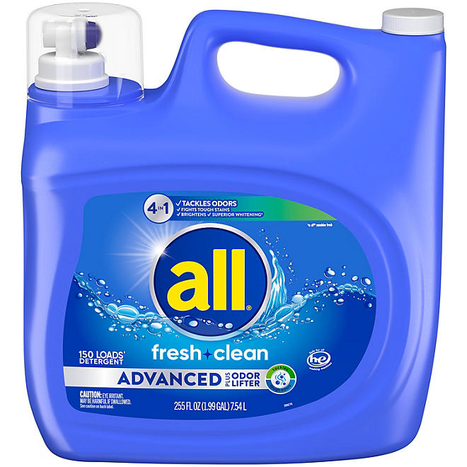 all Advanced 4-in-1, Fresh Clean Scent (150 loads., 255 fl. oz.)