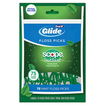 Oral-B Glide Floss Picks, Scope Outlast (75 ct., 4 pk.)