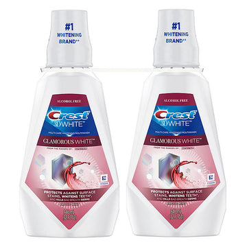 Crest 3D White Glamorous White Alcohol-Free Whitening Mouthwash, Arctic Mint (32 fl. oz., 2 pk.)