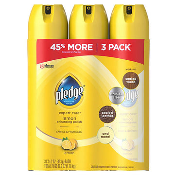 Pledge Furniture Enhancing Polish Spray, Lemon (14.2 oz., 3 pk.)